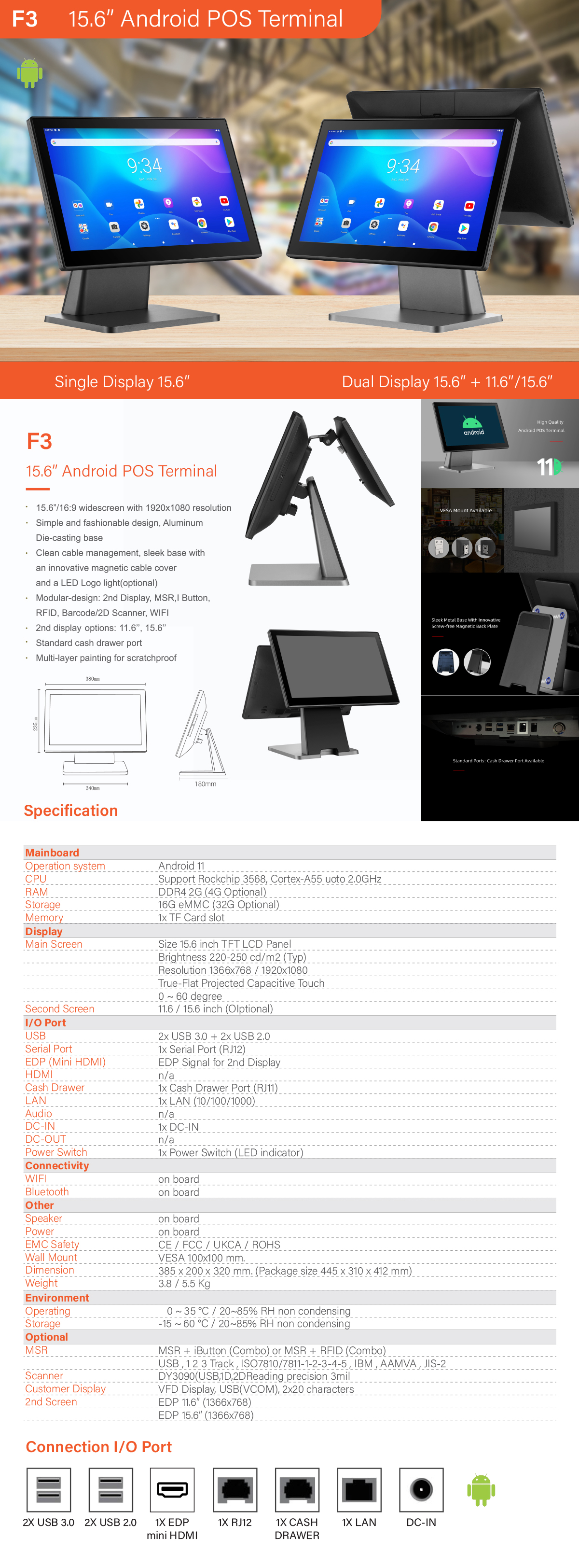 F-3 Android POS Machine