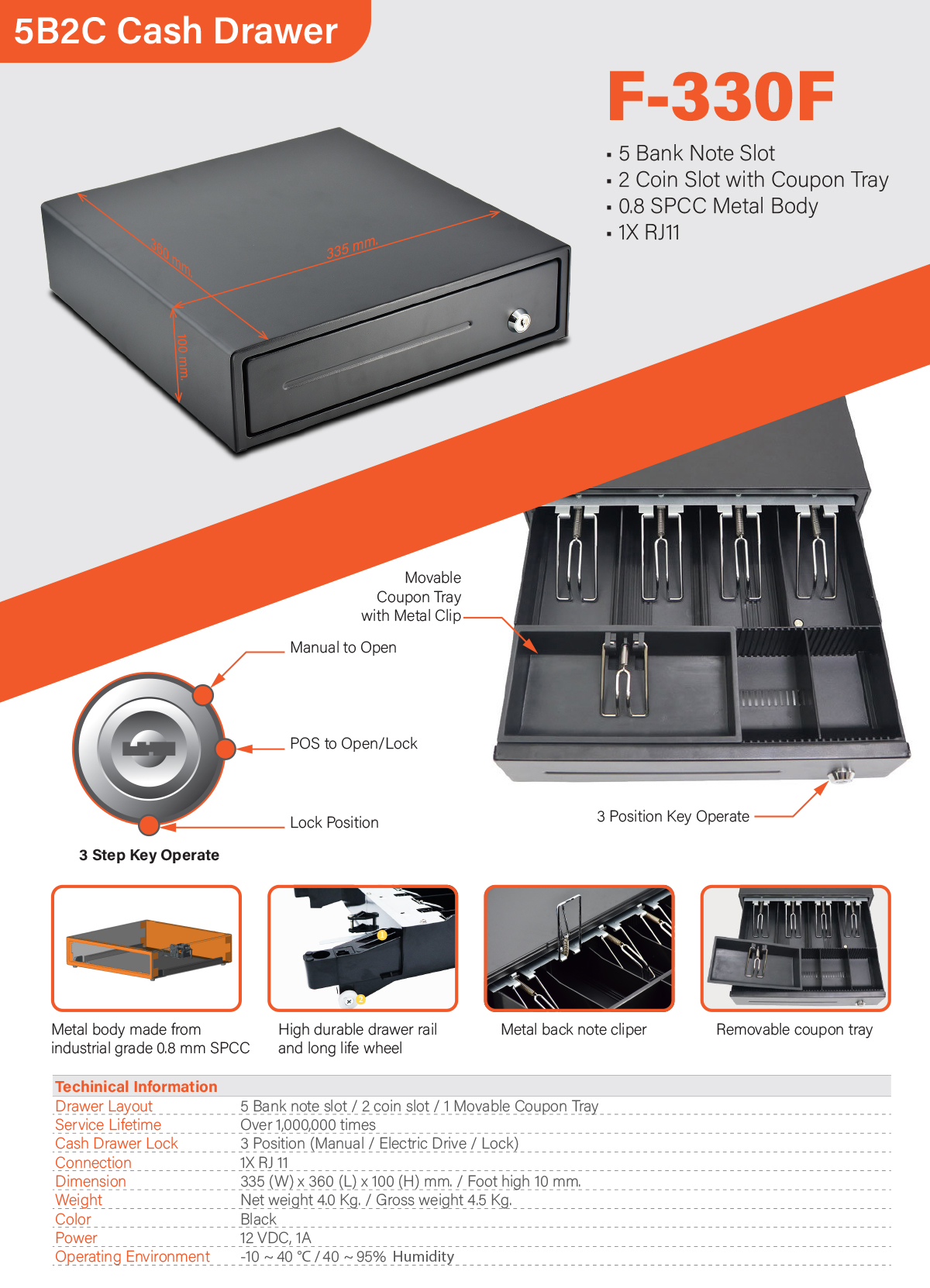 F-330F-5B2C Cash Drawer