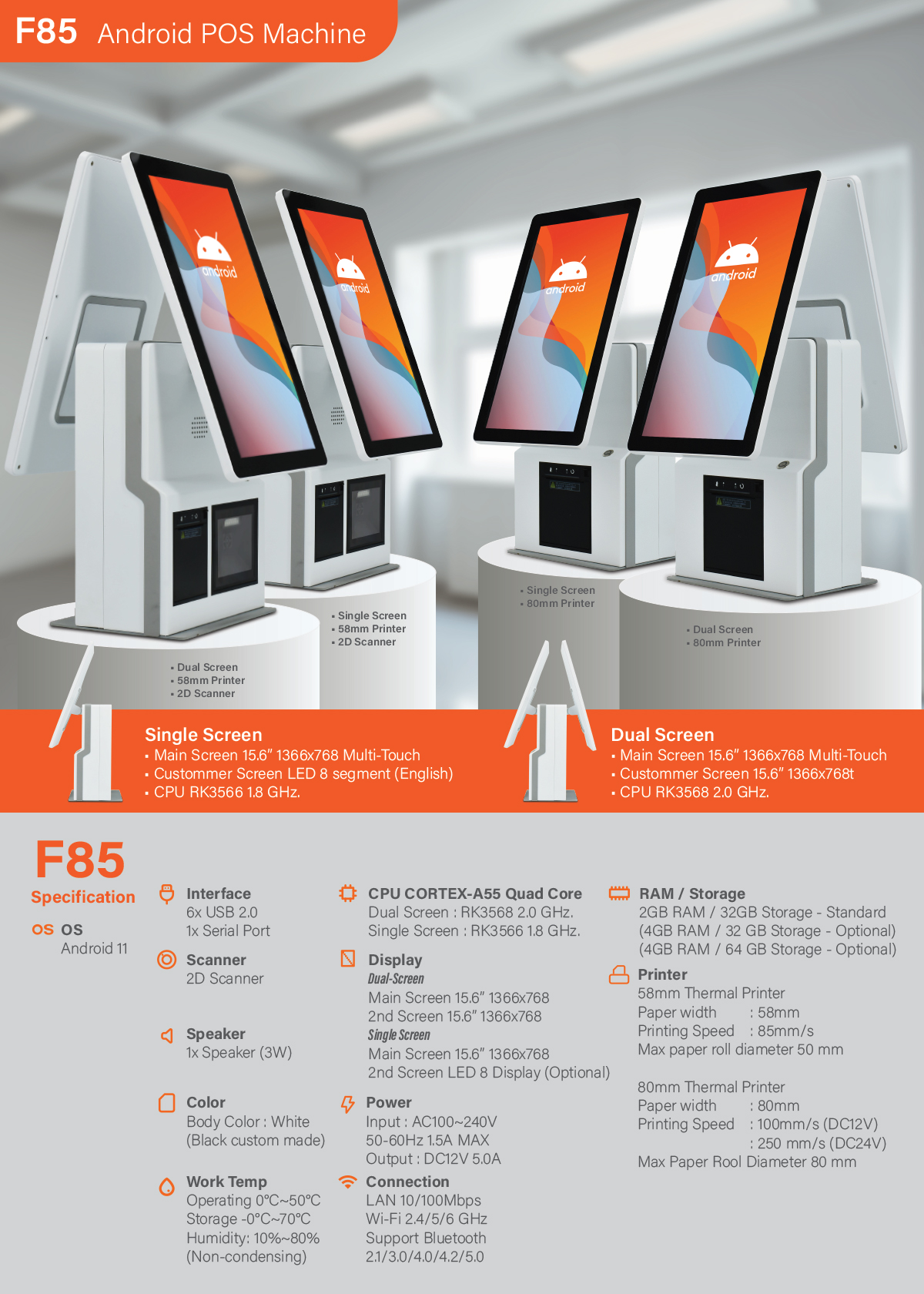 F-85 Android POS Machine